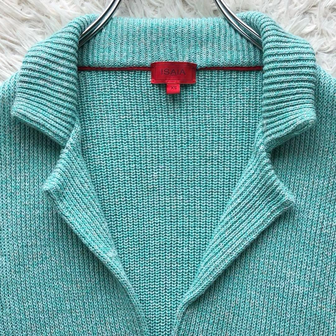 【現行未使用級 リネンコットン】イザイア　ニットテーラードジャケット　イタリア製