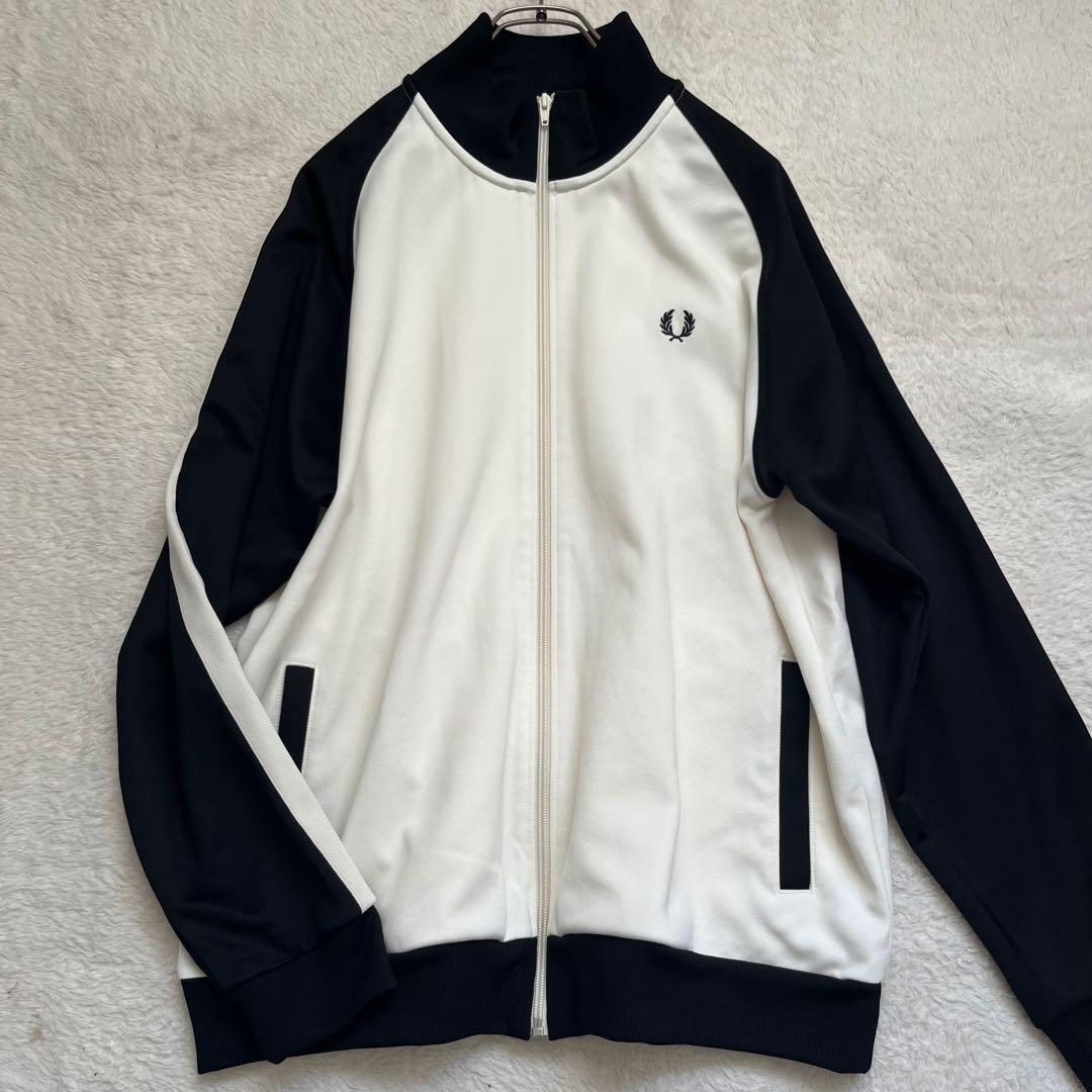 希少フレッドペリー ジップアップ　トラックジャケット ホワイト/ブラック