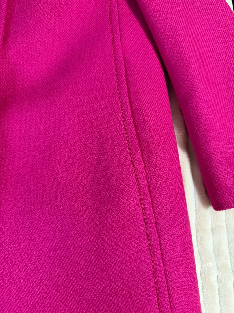 Kate spade NEW YORK ロングコート ピンクリボンウール100％