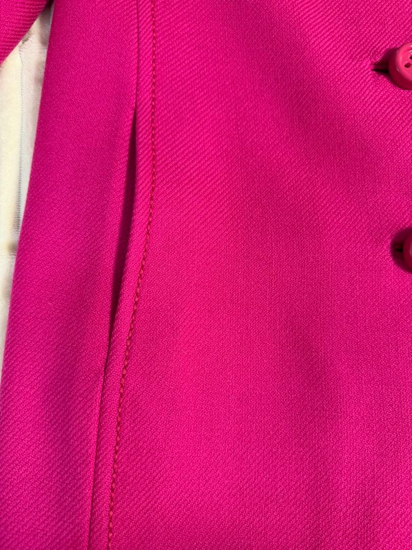 Kate spade NEW YORK ロングコート ピンクリボンウール100％