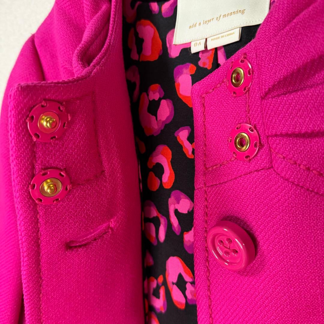 Kate spade NEW YORK ロングコート ピンクリボンウール100％