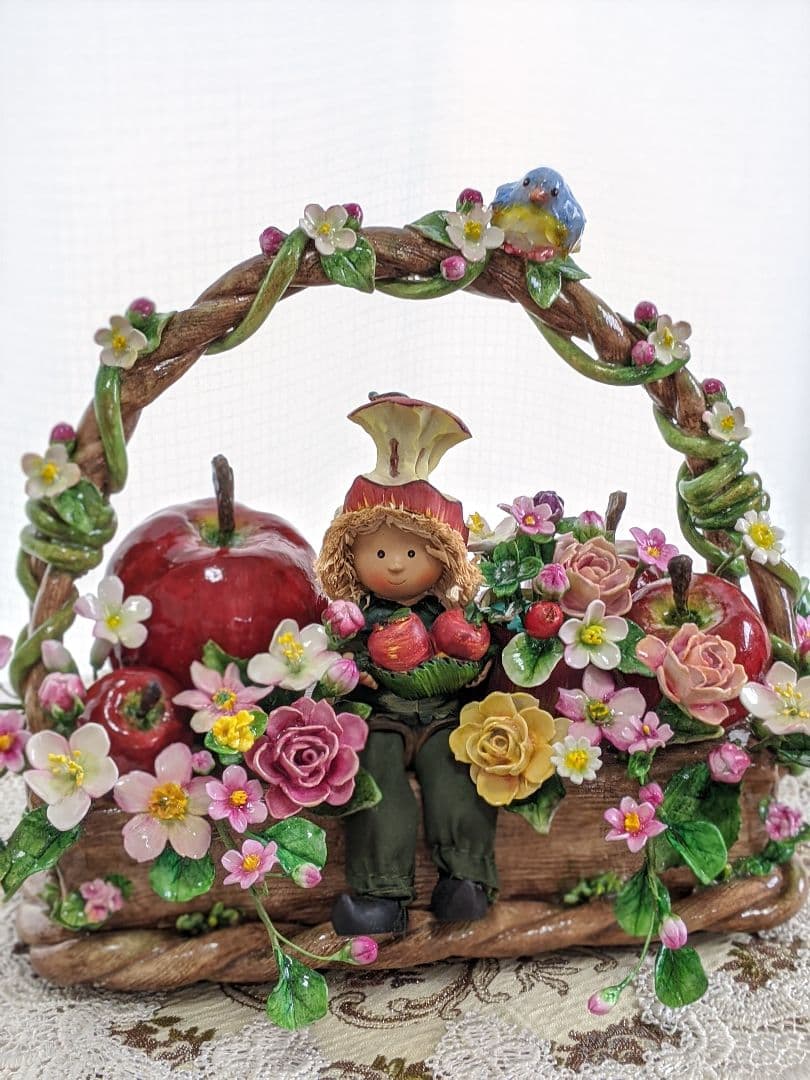 ひろりん様3点おまとめ♡クレイフラワー♡バスケット型フラワーアレンジメント