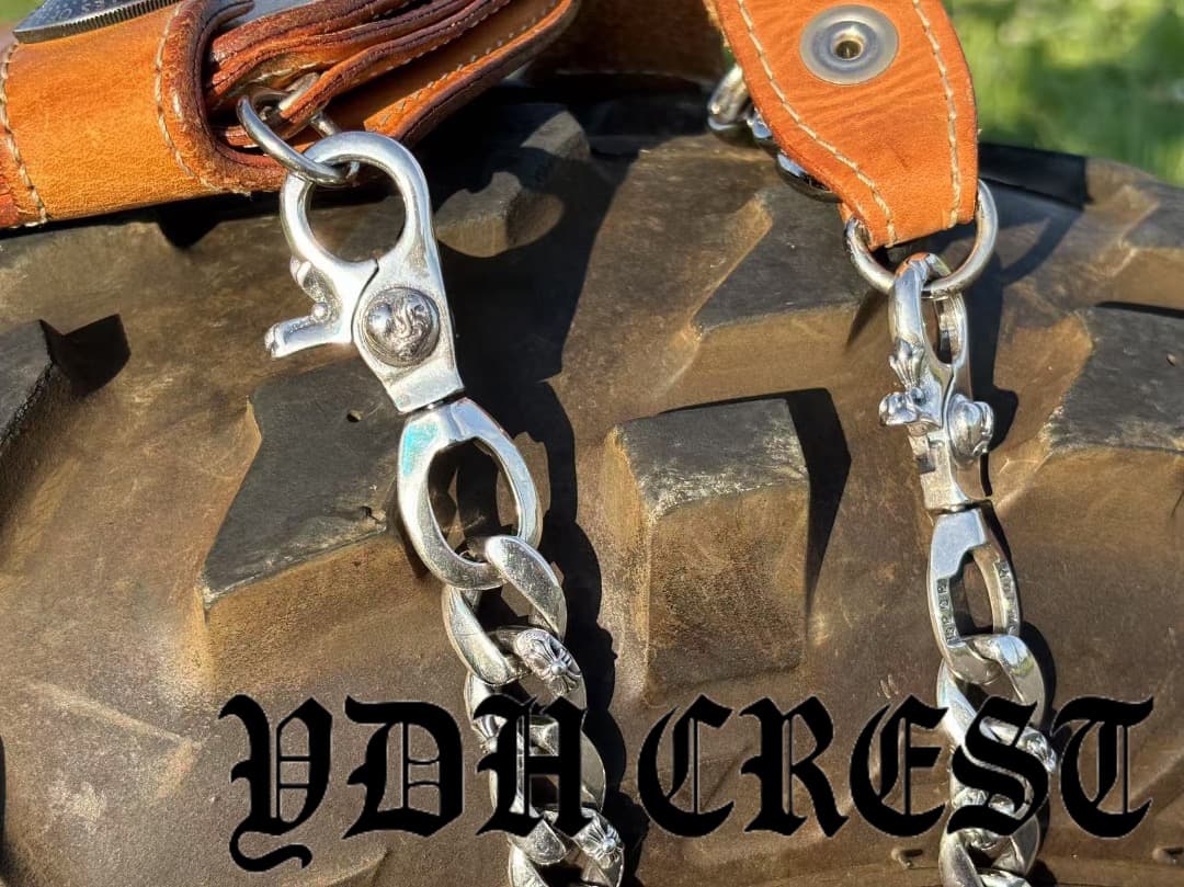 バイカー必須　ウォレット用プレーン　シルバーチェーン　TYPE1　QBKL005