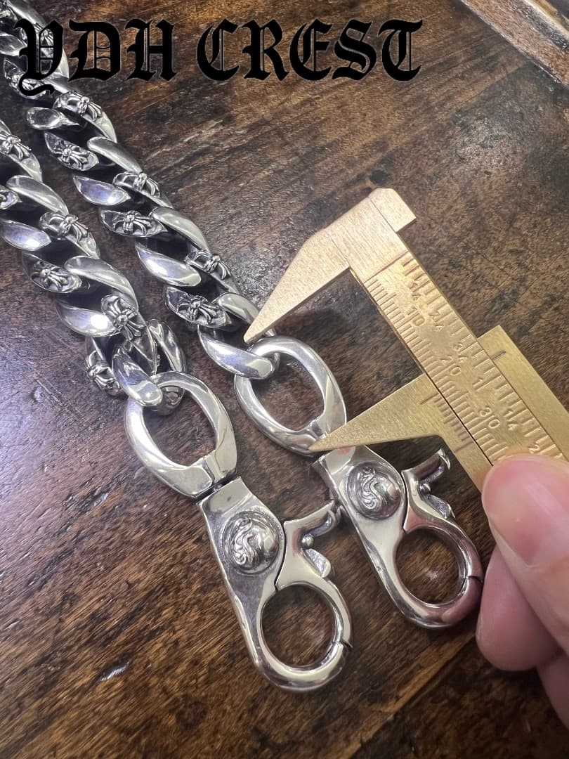 バイカー必須　ウォレット用プレーン　シルバーチェーン　TYPE1　QBKL005