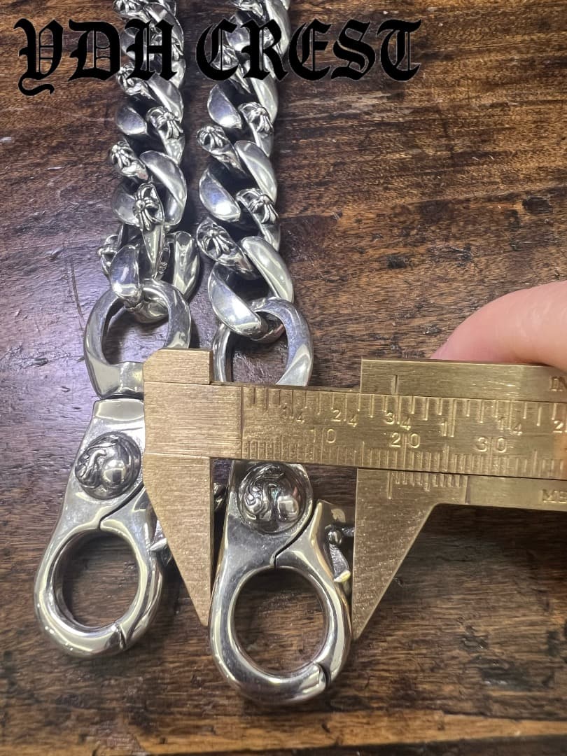 バイカー必須　ウォレット用プレーン　シルバーチェーン　TYPE1　QBKL005