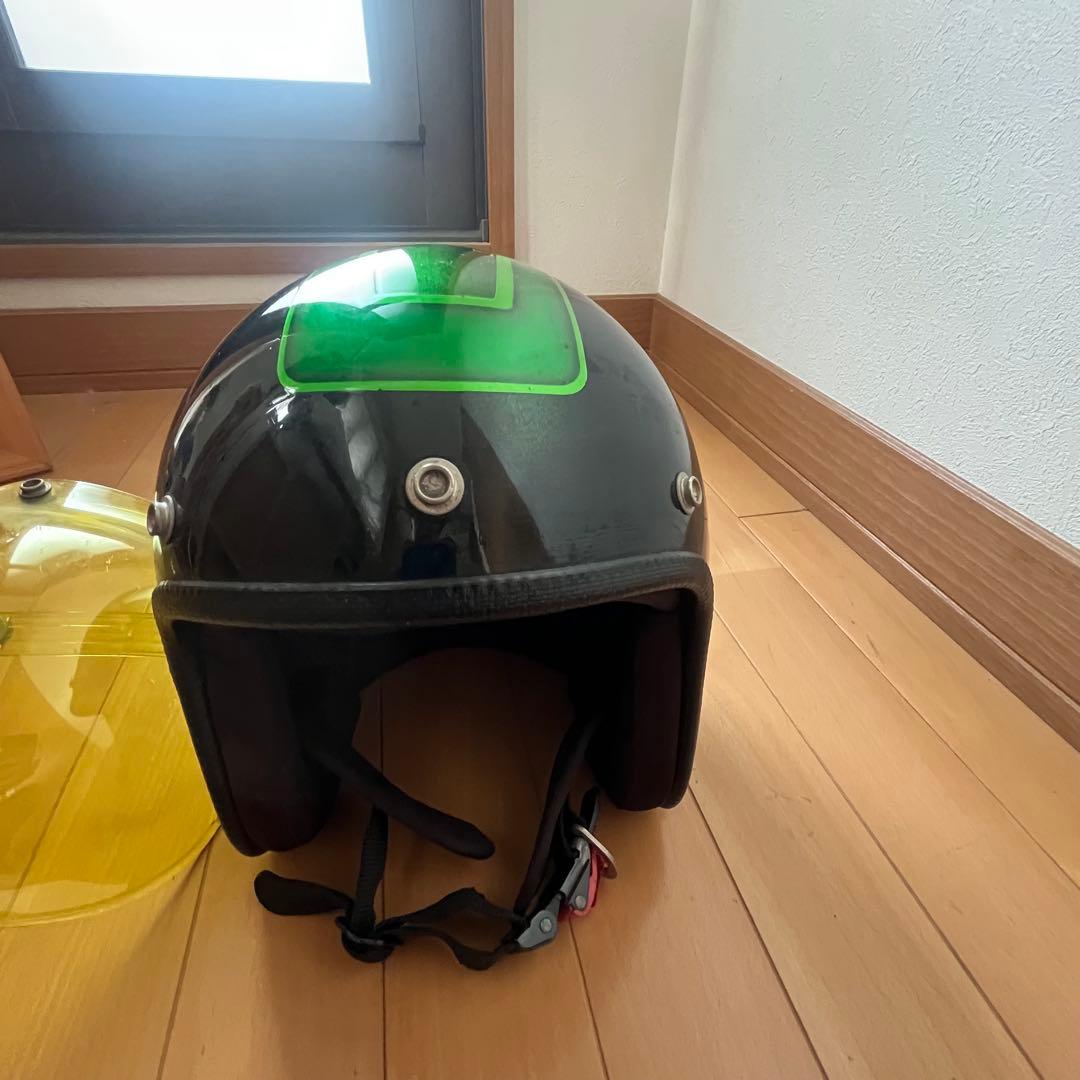 グラフィック　ヘルメット　フリーサイズ　バブルシールド付き　ビンテージ