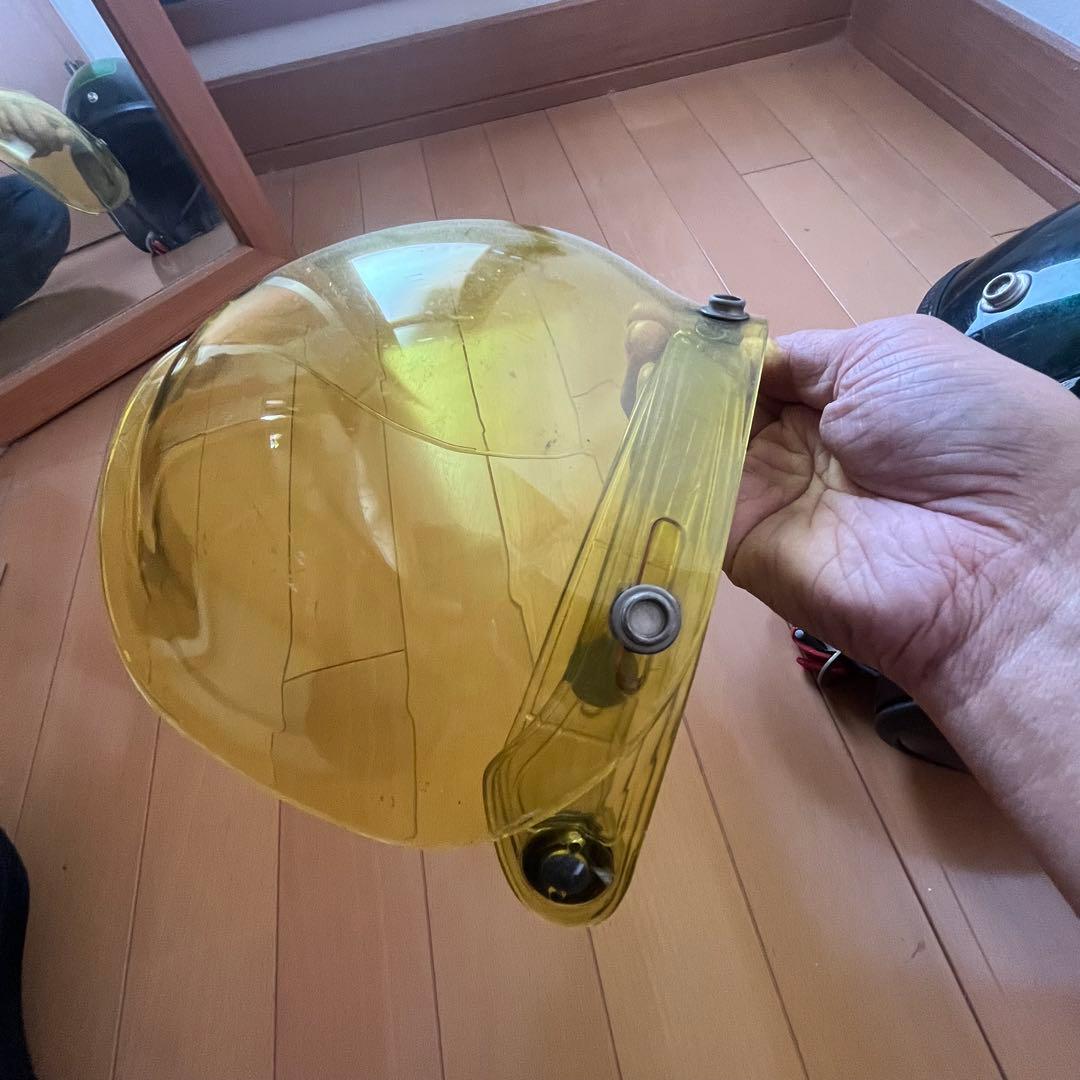 グラフィック　ヘルメット　フリーサイズ　バブルシールド付き　ビンテージ