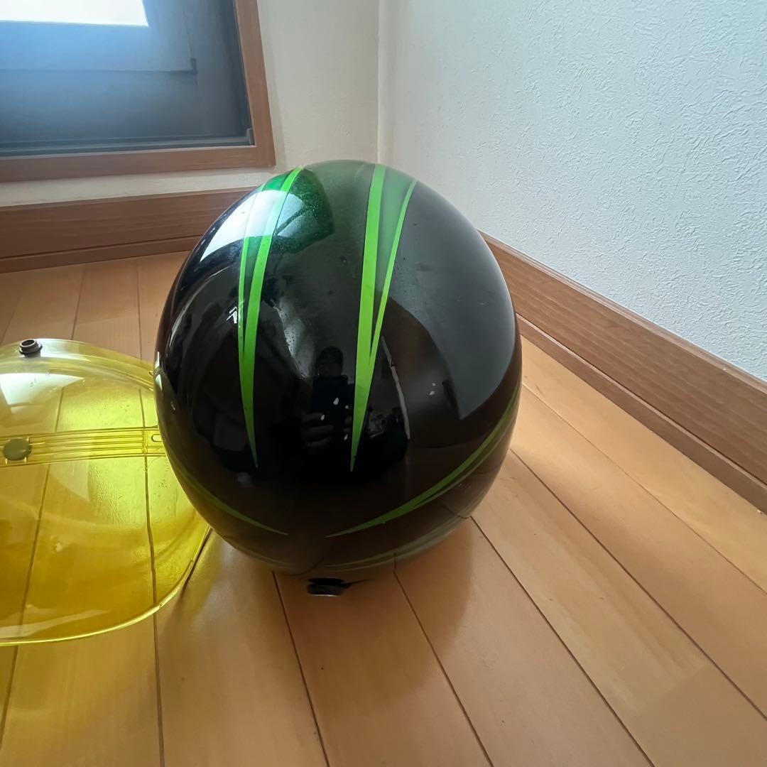 グラフィック　ヘルメット　フリーサイズ　バブルシールド付き　ビンテージ