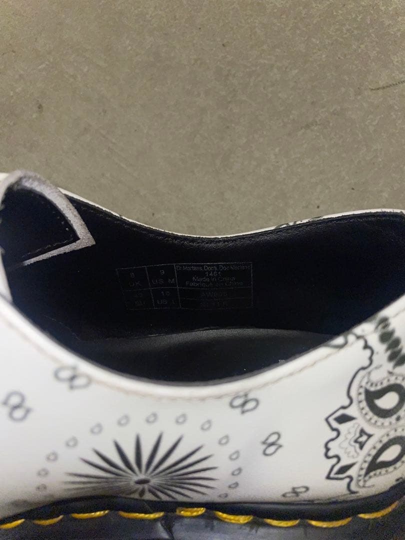 Dr. Martens 1461 バンダナ柄 ホワイトシューズ UK8