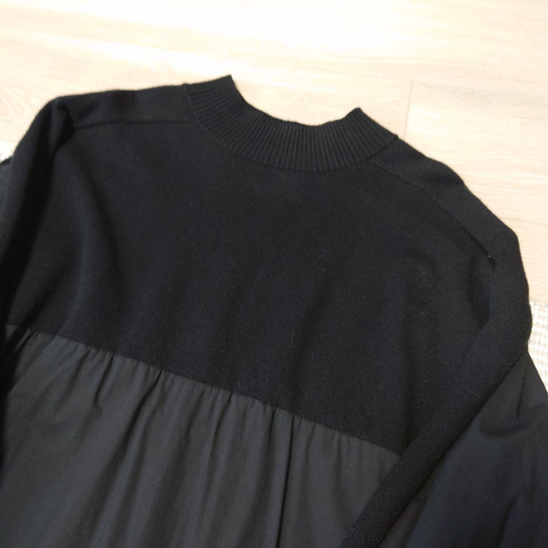 BEARDSLEY ビアズリー モックネック ニットコンビワンピース