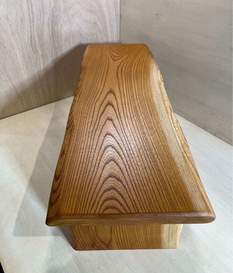 [即購入OK] 欅(けやき) 耳つき耳脚の折りたたみベンチテーブル　新品未使用