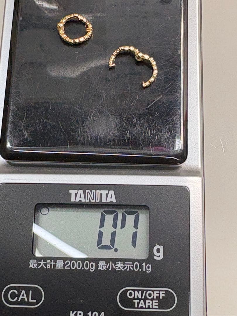 アガット・イヤーカフ・k10・0.7g・中古品