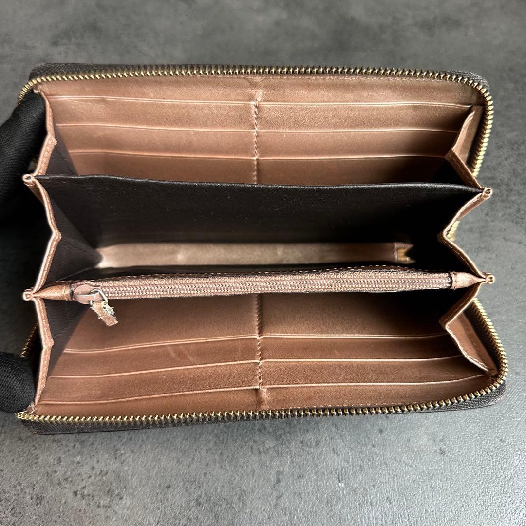 GUCCI GG シマ ラブリーハート レザー 長財布　ラウンドジップ　黒