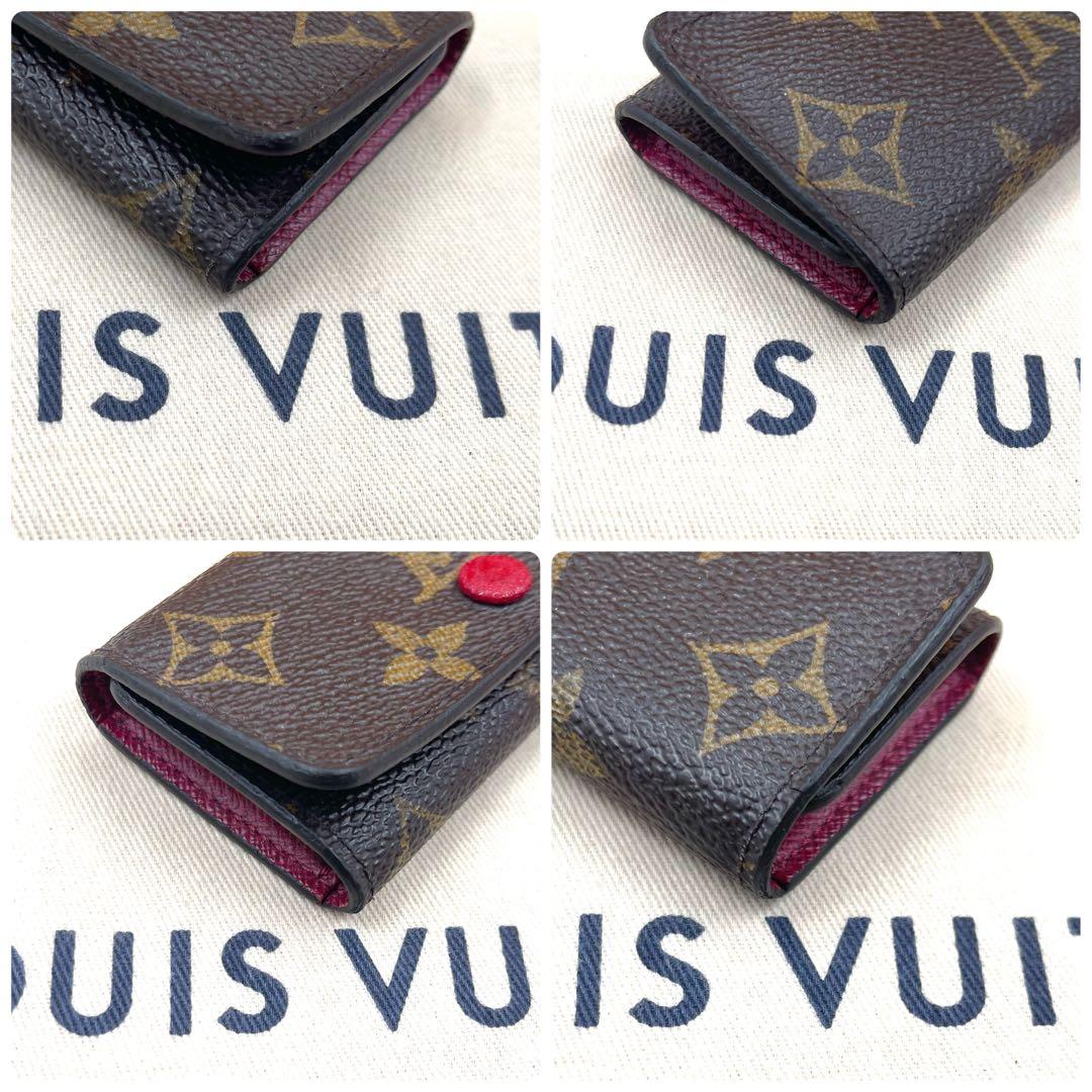 ＜超上美品＞　ルイヴィトン 　モノグラム　フューシャ　キーケース　４連 828
