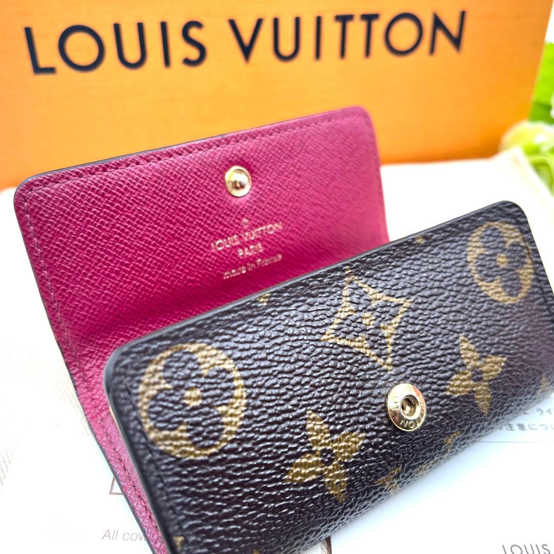 ＜超上美品＞　ルイヴィトン 　モノグラム　フューシャ　キーケース　４連 828