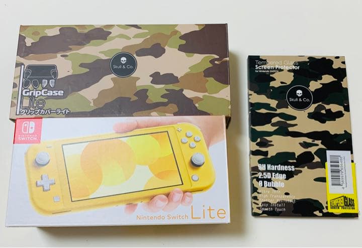 【美品】Nintendo Switch LITE イエロー＋フィルム＋グリップ