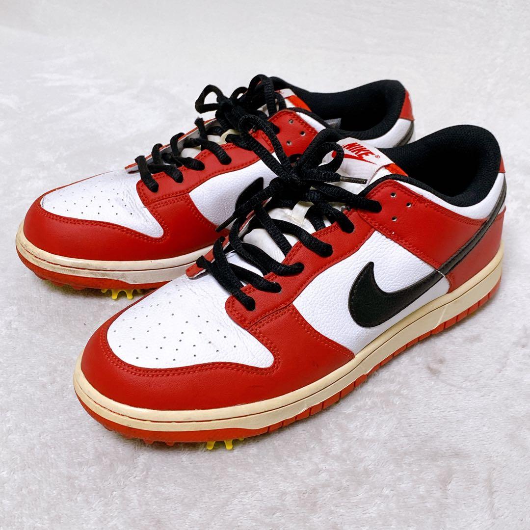 希少　ナイキ　ダンクロー　シカゴ　ゴルフシューズ　27.5cm　レッド　ホワイト