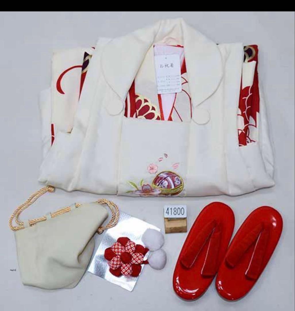 【値下げ】美品‼️‼️七五三衣装フルセット 3歳　被布コート　赤、朱色、アイボリー
