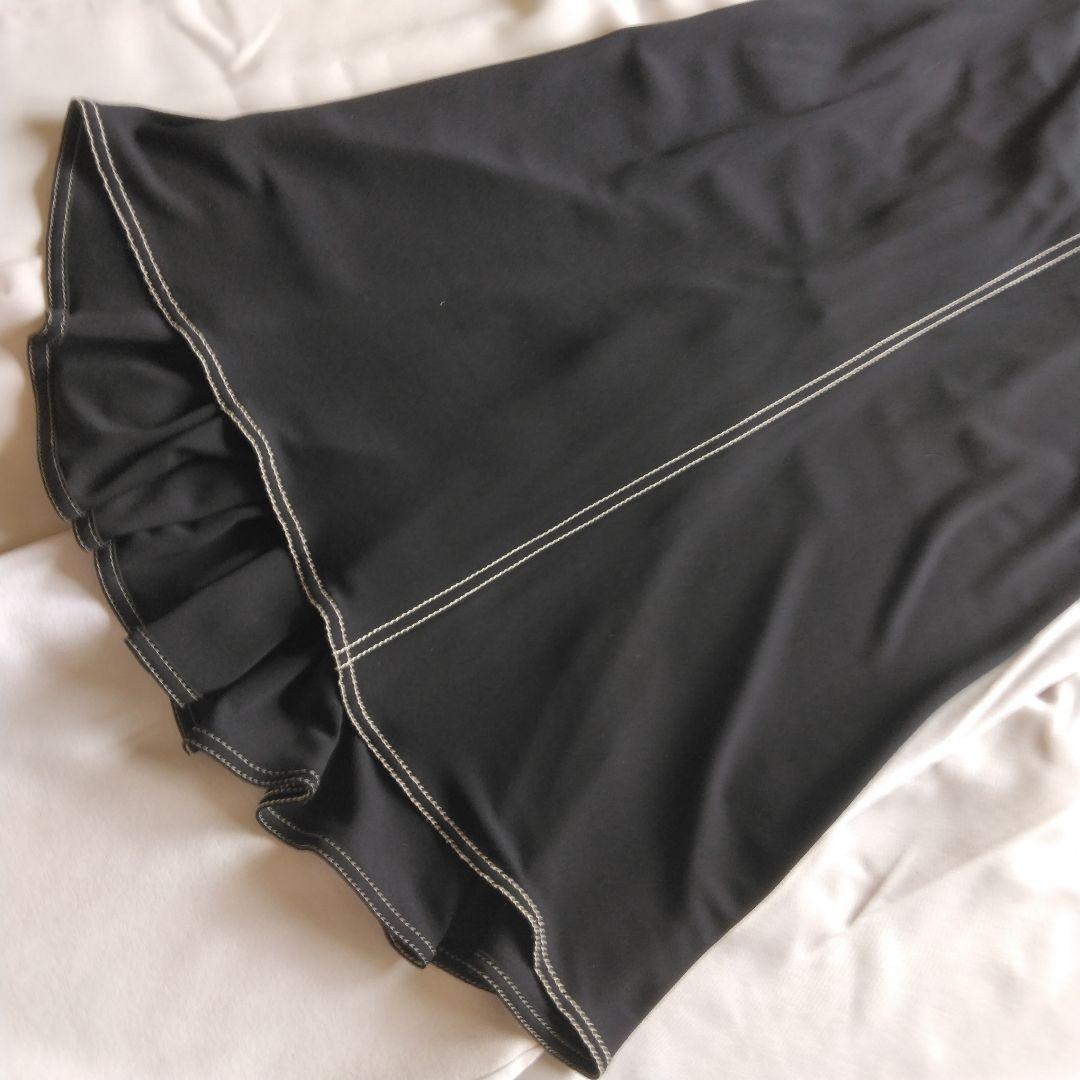 い*ご様 エルメス☆フロントドレープ☆フレアスカートブラック