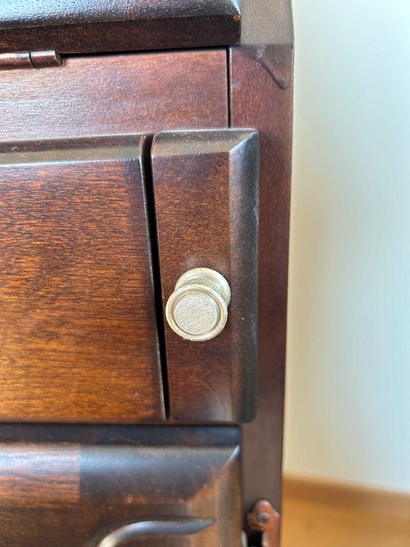 大雪木工 北海道民芸家具 ライティングビューロー 天然木 収納机 学習机