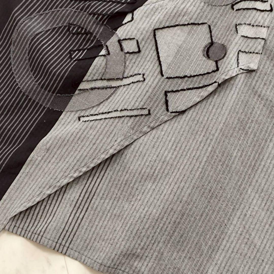 慈雨 ジウ 総柄 変形 アシンメトリー フレア ロング ワンピース