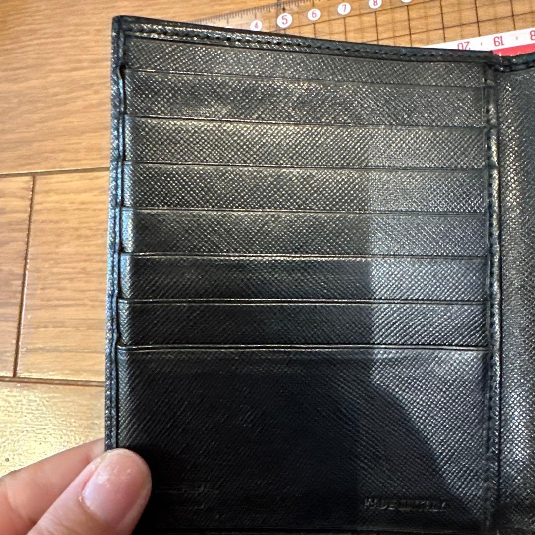 【美品‼️】PRADA ブラックレザー 三つ折り財布