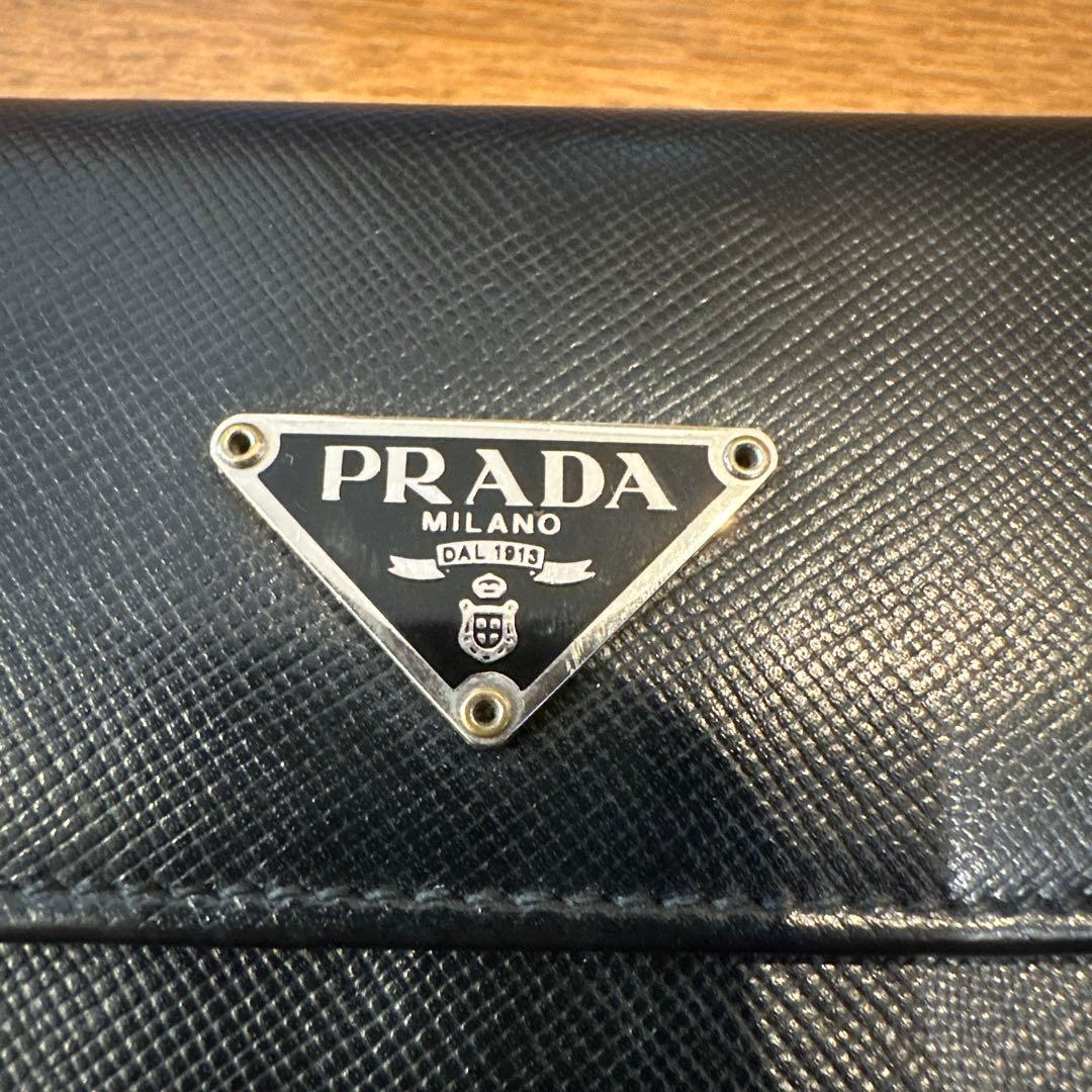 【美品‼️】PRADA ブラックレザー 三つ折り財布