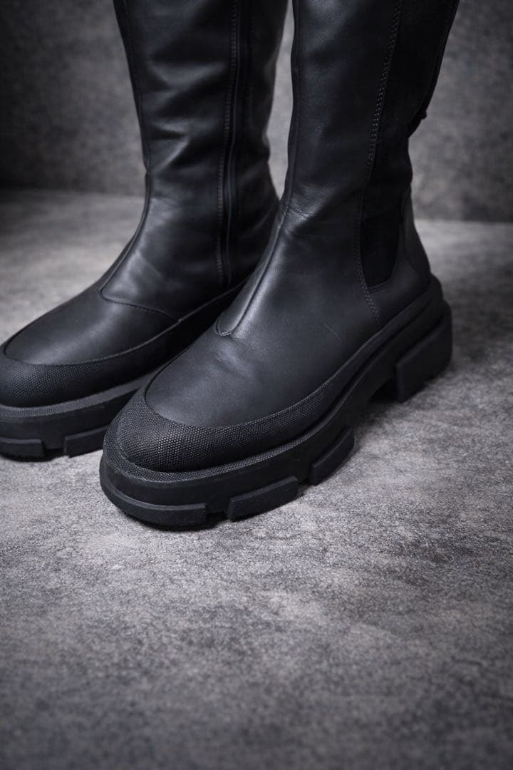 靴 both - GAO PLATFORM KNEE BOOTS-BLACK