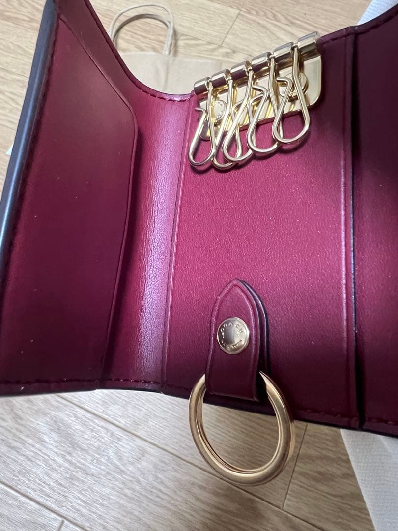 ♡さくらこ♡【新品】COACH♡5リングキーケース チェリープリント