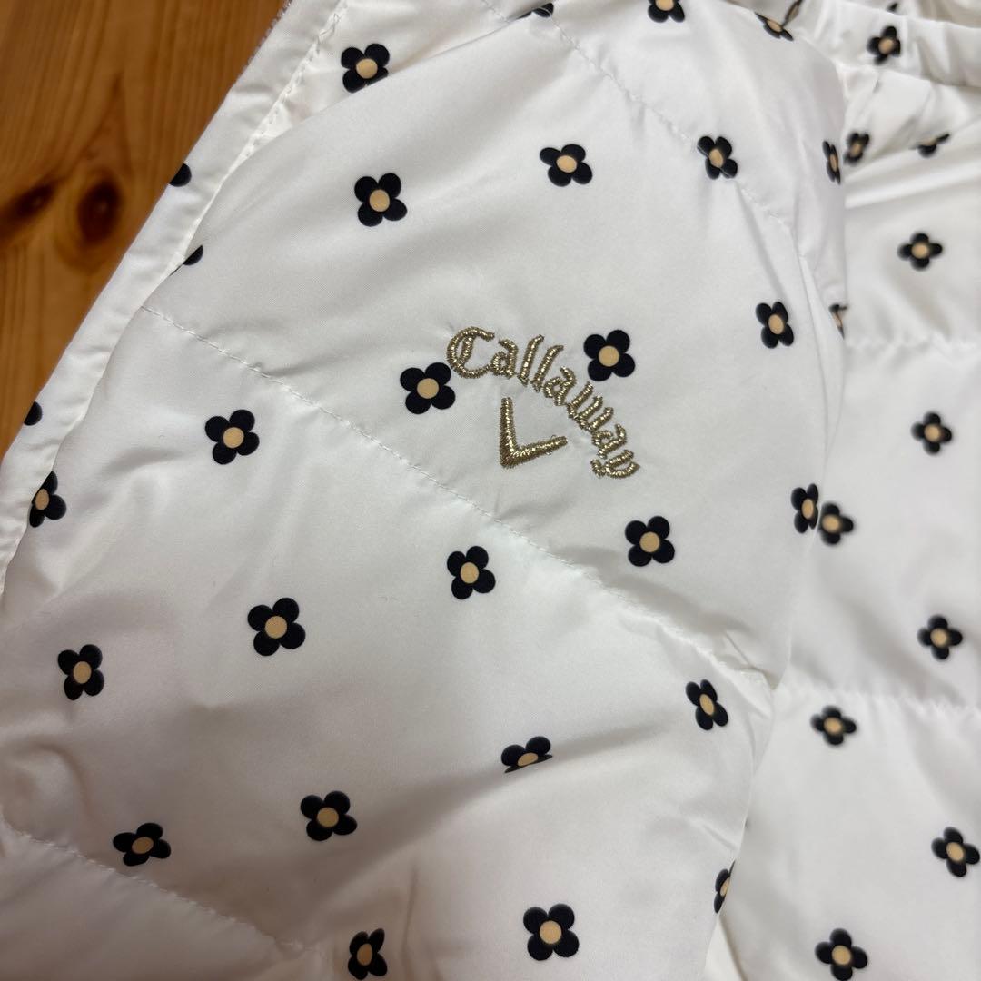 Callaway ダウンジャケット ホワイト 花柄　リバーシブル