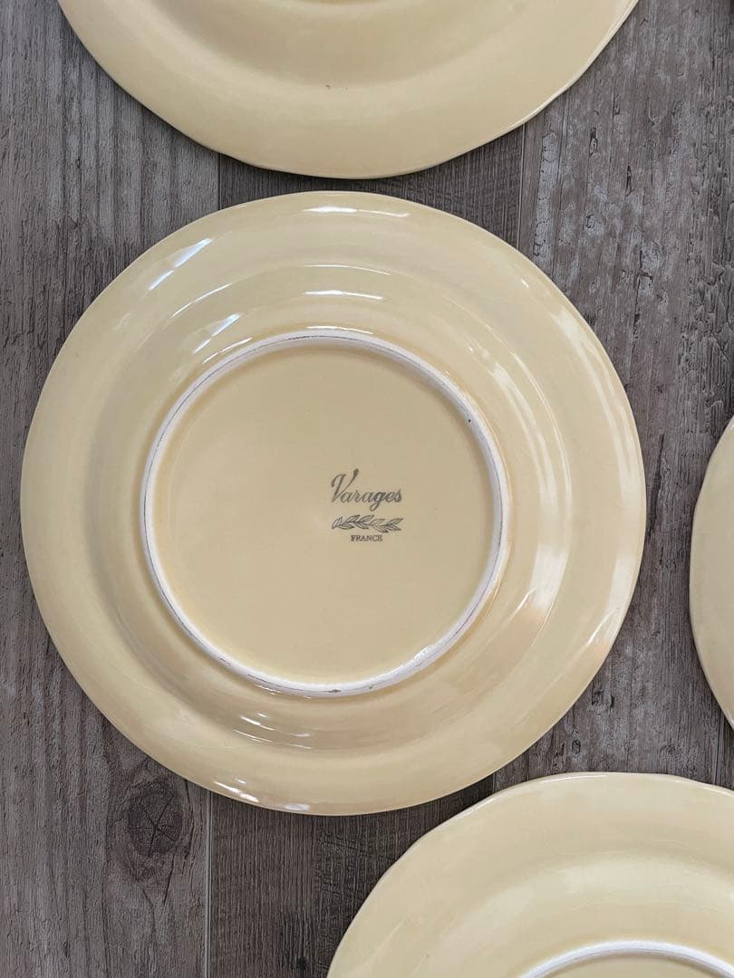 Varages ヴァラージュ フランス アンティーク花リムサラダプレート セット