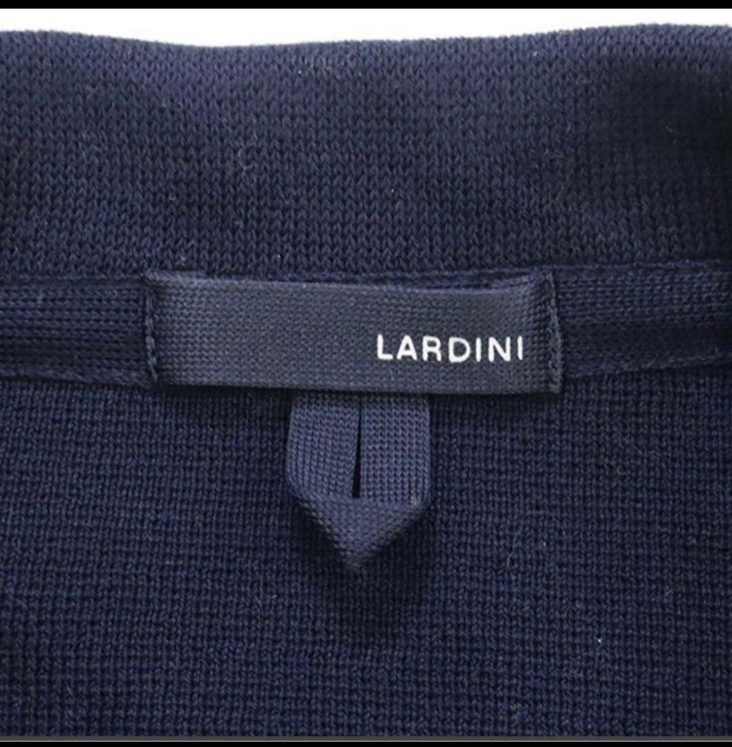 LARDINI ネイビー ダブルブレストニットジャケット