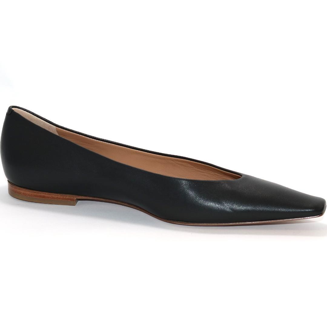 【極美品】ペリーコ ダマ フラットパンプス 38 黒 レザー スクエアトゥ 革靴