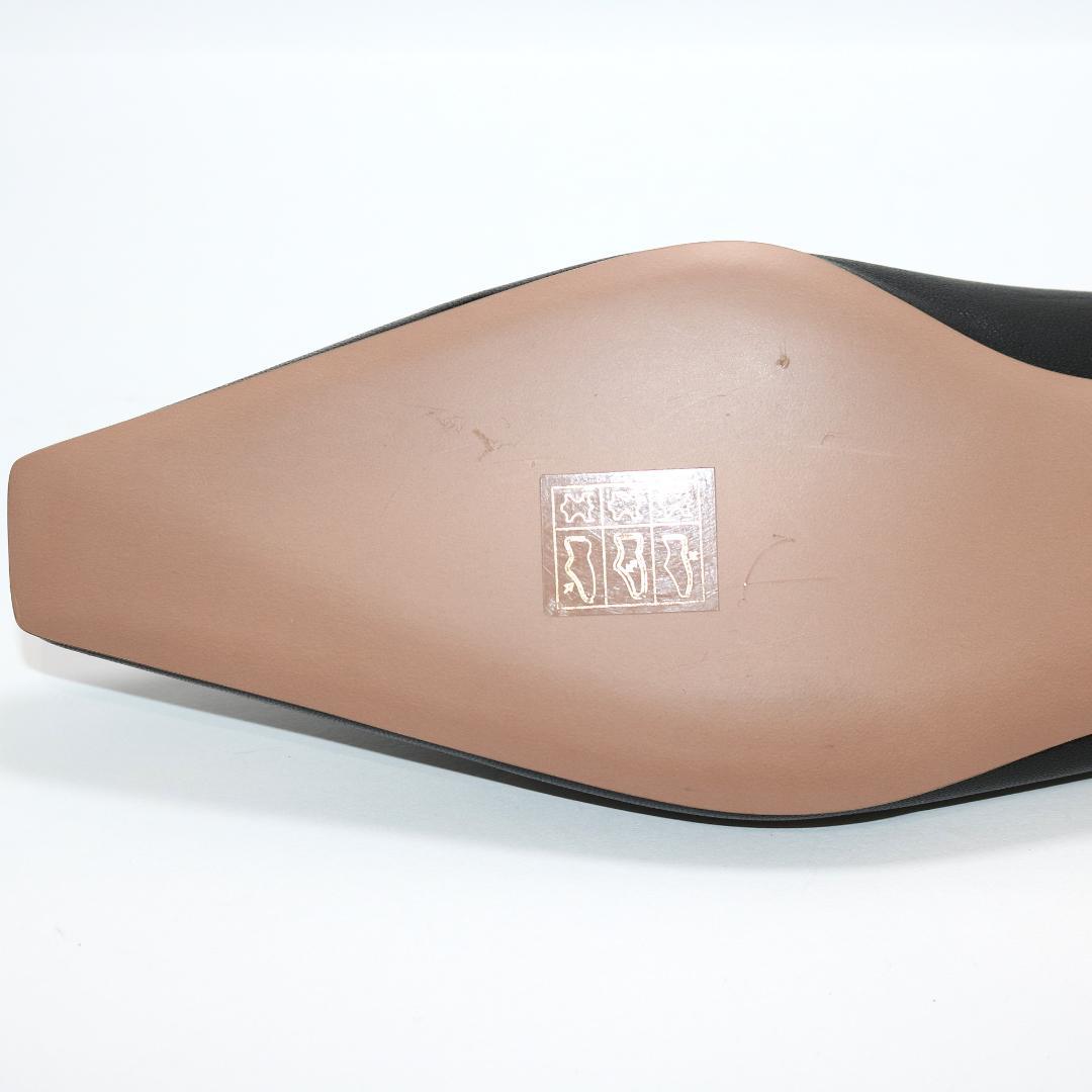 【極美品】ペリーコ ダマ フラットパンプス 38 黒 レザー スクエアトゥ 革靴