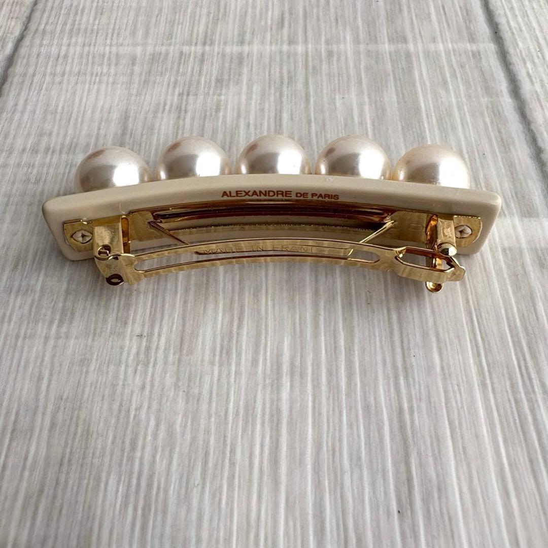 Alexandre de Paris パールライン バレッタ 大玉 真珠