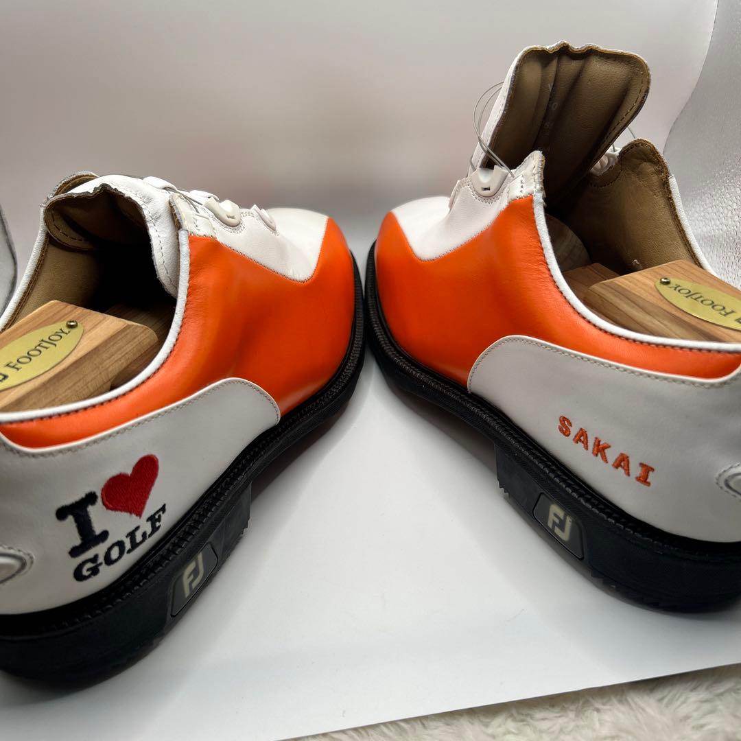 cgyxh878フットジョイ ICON ゴルフシューズ ホワイトオレンジ