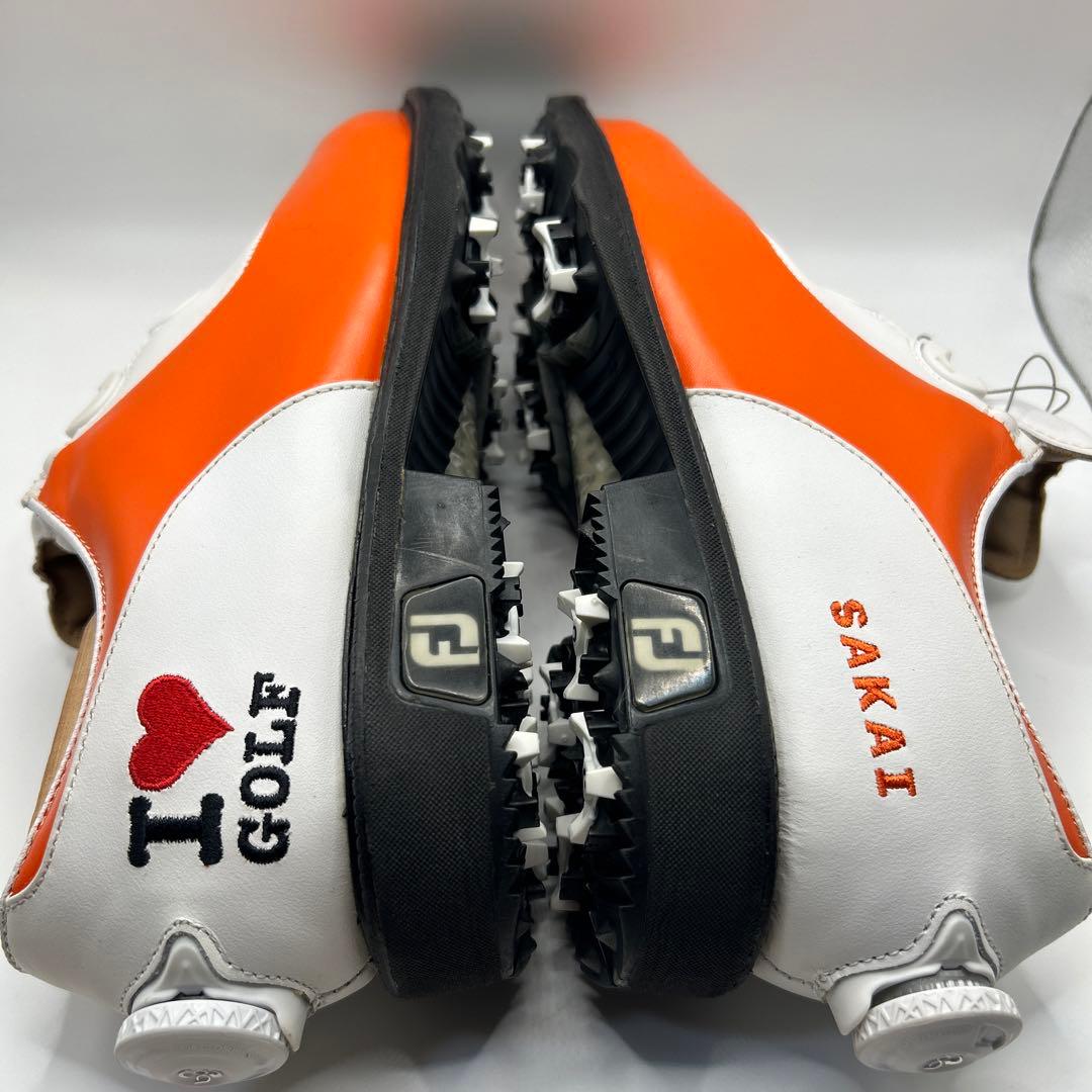 cgyxh878フットジョイ ICON ゴルフシューズ ホワイトオレンジ