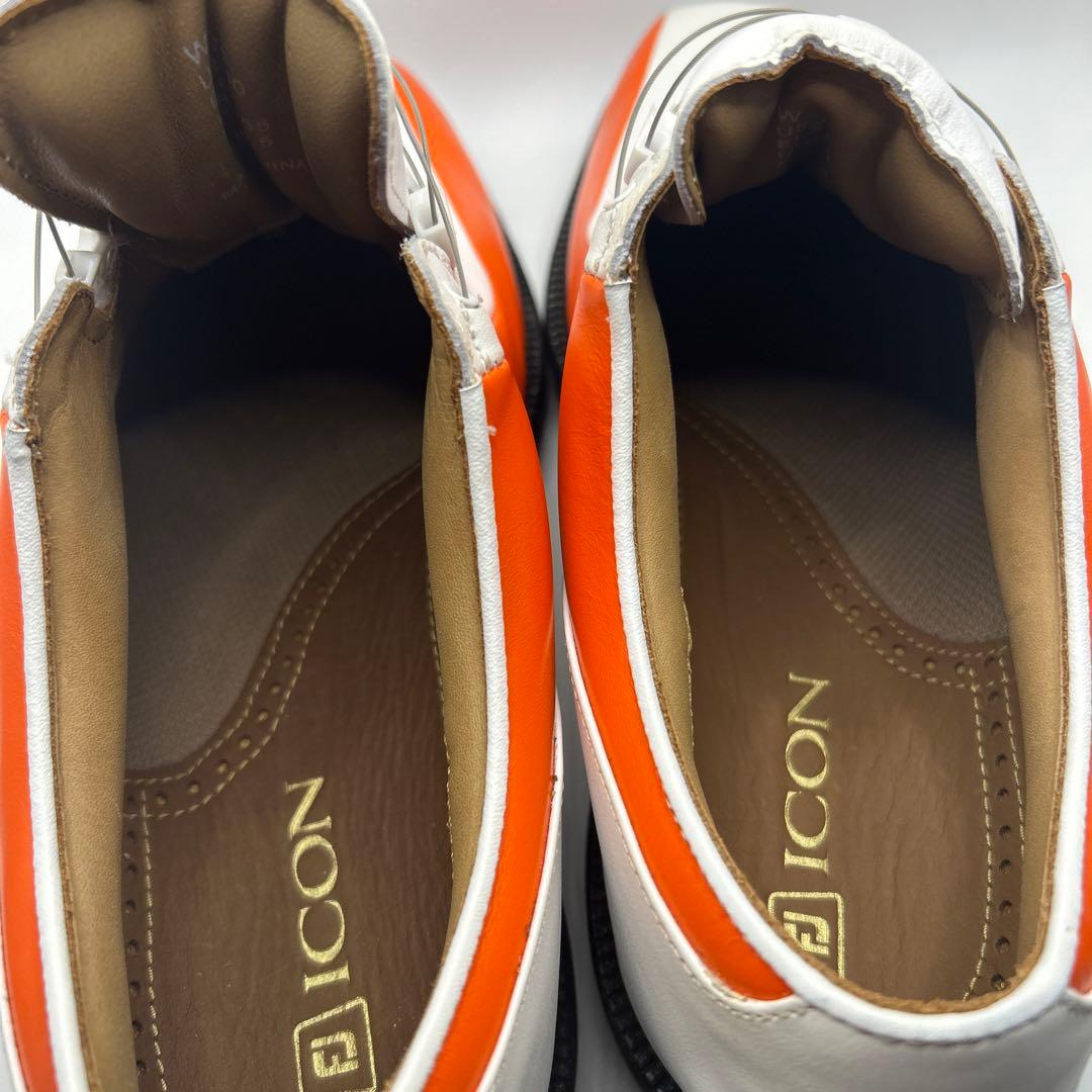 cgyxh878フットジョイ ICON ゴルフシューズ ホワイトオレンジ