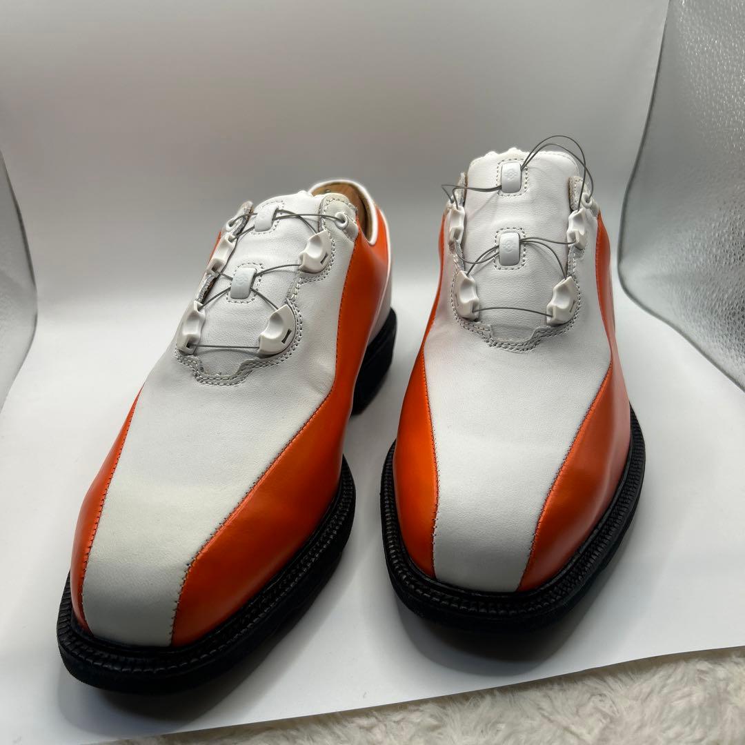 cgyxh878フットジョイ ICON ゴルフシューズ ホワイトオレンジ