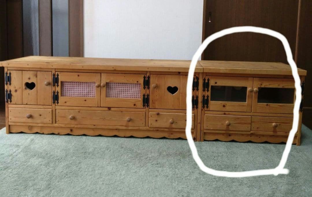 【カリレ】カントリー家具　ハンドメイド　ナチュラルウッド テレビボード