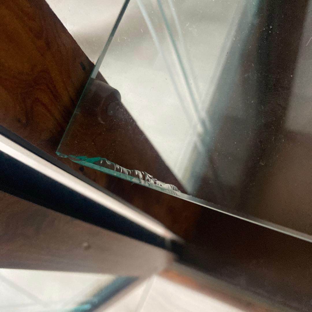 木製ガラスキャビネット 大理石調天板