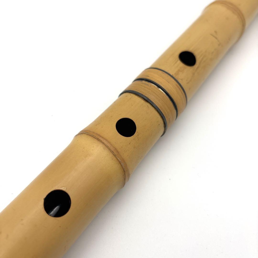 【美品】尺八　琴古流　バチ型　銘あり　竹治　1尺8寸　5孔　和楽器