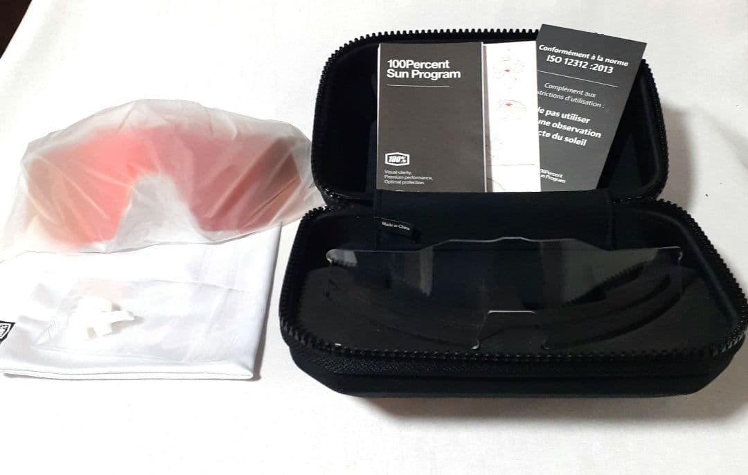 100% Speedcraft クリア レッド ワンハンドレッド サングラス