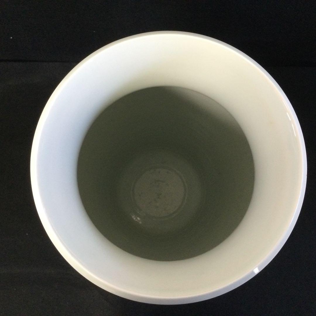 砥部焼 染付山水図花瓶 中元竹山作 花瓶 飾り壷 供箱 L252