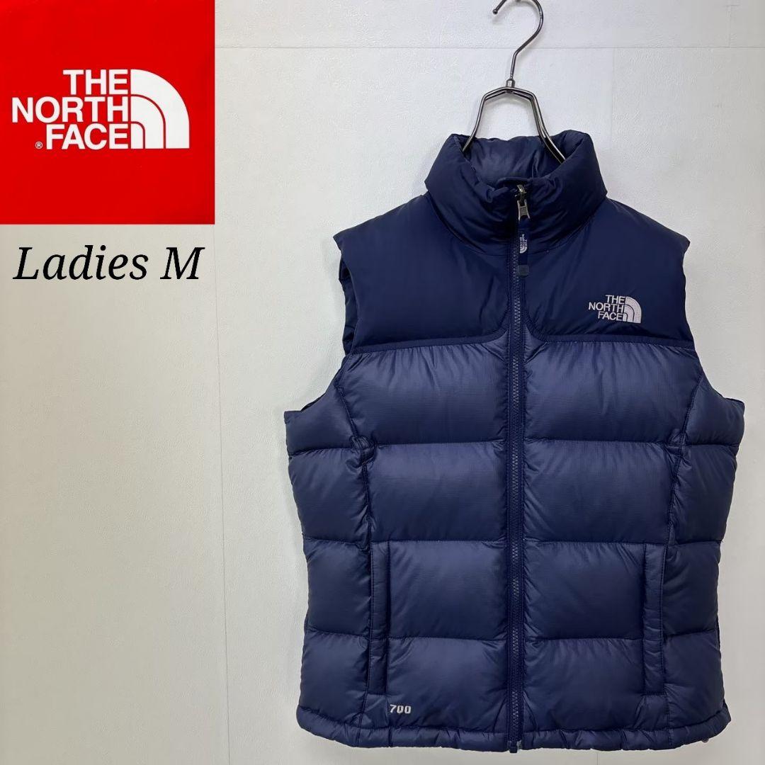 ノースフェイス 700FIL ヌプシダウンベスト ネイビー レディースM