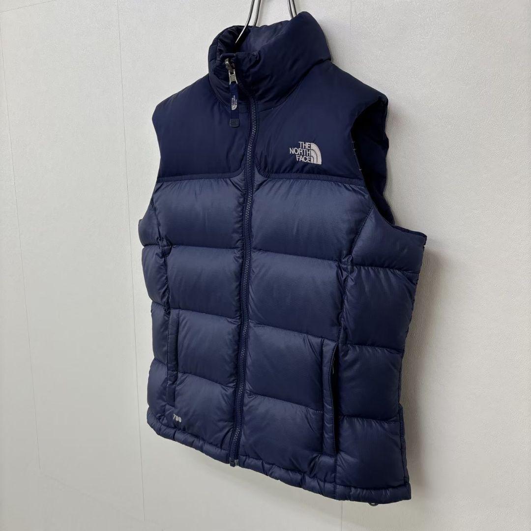 ノースフェイス 700FIL ヌプシダウンベスト ネイビー レディースM