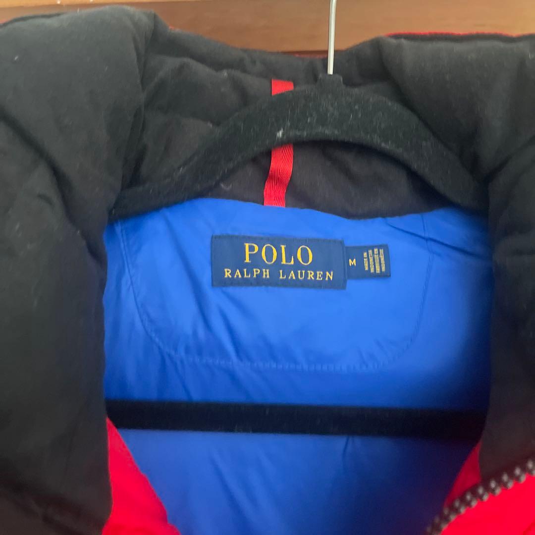 ラルフローレン　Polo Ralph Lauren 赤 フード付ダウンベスト M