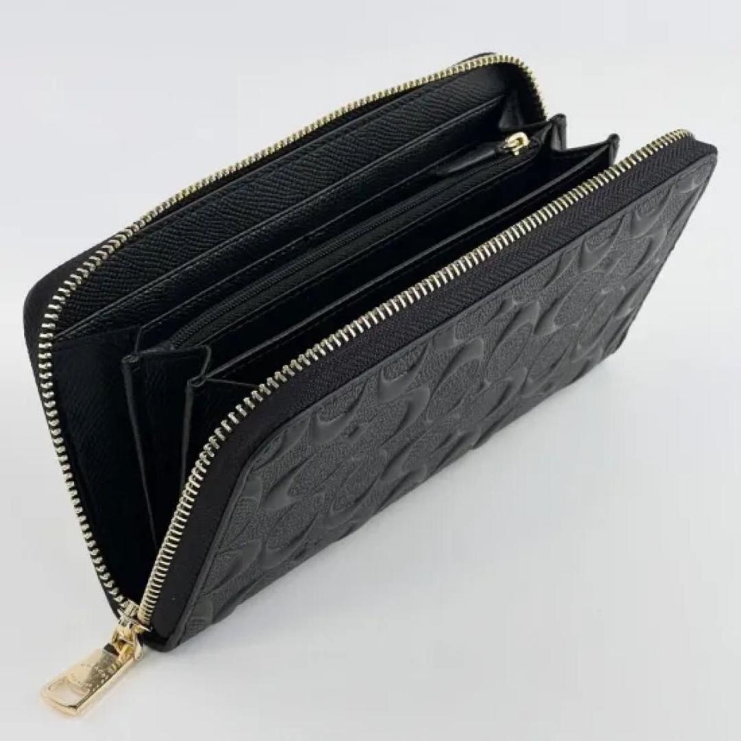 新品 コーチ COACH 黒 ブラック 長財布 ブランド シグネチャー 高級 黒