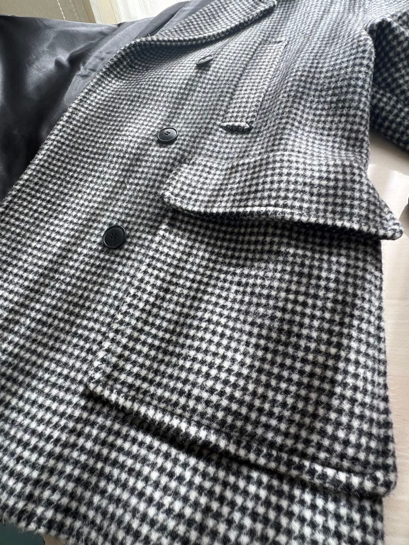 チェック柄ダブルブレストコート Mサイズ