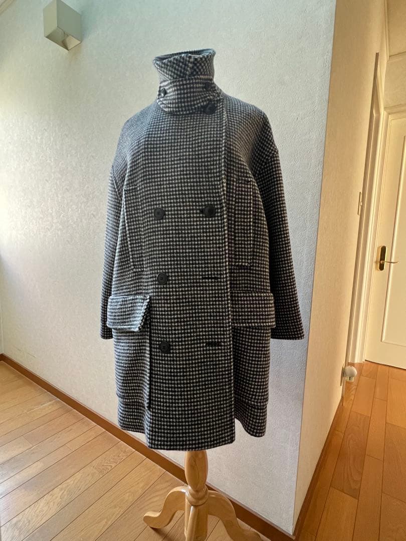 チェック柄ダブルブレストコート Mサイズ